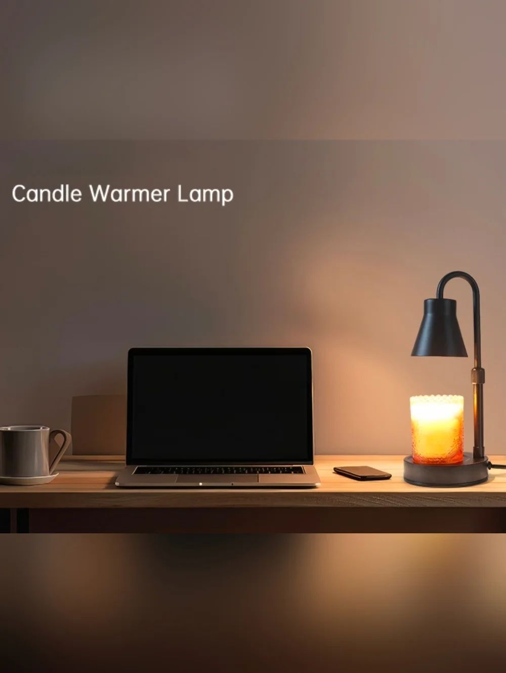 🔸️NIB Black Metal Adjustable Electric Candle Warming Lamp